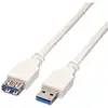Image de VALUE Câble USB 3.2 Gen 1 Type A-A, M/F, blanc, 0,8 m
