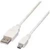 Image de VALUE Câble USB 2.0, type A - mini 5-broches, blanc, 0,8 m