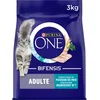 Image de PURINA ONE | BIFENSIS | Chat Adulte | Renforce Le système immunitaire, l'équilibre du microbiome et Aide à Maintenir Un système urinaire sain | Croquettes | au Poisson de Mer | Sac | Lot de 4 x 3 Kg