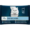 Image de GOURMET PERLE , Chat , Duo de la Mer , Sachets Fraîcheur au Poisson pour Chats Adultes , 48 x 57 g , Lot de 12