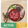 Image de PURINA ONE | MINI | ACTIVE | Croquettes pour Chien Adulte Actif de petite taille, <10 Kg | Protéines de haute qualité pour aider à soutenir des muscles forts | Au Poulet | Sac | Lot de 6 x 1,5 Kg