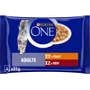 Image de PURINA ONE | BIFENSIS | Chat Adulte | Soutien la vitalité du Chat, Les os, Les Muscles et Les articulations | Effilés en Sauce | Poulet, Boeuf | Sachets Fraîcheur | Lot de 24 (4 x 85g)