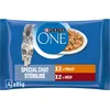 Image de PURINA ONE | BIFENSIS | Chat Adulte Stérilisé | Aide à contrôler Le Poids, et à Maintenir Un système urinaire sain | Effilés en Sauce | Poulet, Boeuf | Sachets Fraîcheur | Lot de 12 X 4 x 85g