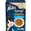 Image de PURINA FELIX Soup Original Nourriture humide pour chat avec cabillaud, thon, croûte de nourriture pour chat, 6 x 48 g