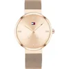 Image de Tommy Hilfiger Montre Analogique à Quartz pour Femme avec Bracelet Milanais en Acier Inoxydable Couleur Or Rose Clair - 1782218