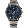 Image de Tommy Hilfiger Montre Analogique Multifunction à Quartz pour Homme avec Bracelet en Acier Inoxydable Gris Acier - 1791796