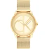 Image de Calvin Klein Montre Analogique à Quartz pour Homme et Femme Collection Iconic Mesh - 35MM avec Bracelet Milanais en Acier Inoxydable de Couleur Dorée - 25200034