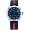 Image de Tommy Hilfiger Montre à Mouvement à Quartz Trois Aiguilles pour la Jeunesse avec Bracelet en Silicone Bleu Marin - 1720019