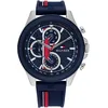 Image de Tommy Hilfiger Montre Analogique Multifunction à Quartz pour Homme avec Bracelet en Silicone Bleu - 1792083