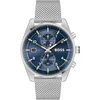 Image de BOSS Montre Chronographe à Quartz pour Homme Collection SKYTRAVELLER avec Bracelet en Cuir ou Acier Inoxydable, Blue