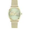 Image de Lacoste Montre à Mouvement à Quartz Trois Aiguilles pour Femme Collection CROCODELLE avec Bracelet Milanais en Acier Inoxydable de Couleur Dorée - 2001417
