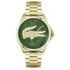 Image de Lacoste Montre à Mouvement à Quartz Trois Aiguilles pour Homme Collection Le Croc avec Bracelet en Acier Inoxydable de Couleur Dorée - 2011394