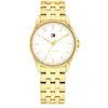 Image de Tommy Hilfiger Montre à Mouvement à Quartz Trois Aiguilles pour Femme avec Bracelet en Acier Inoxydable de Couleur Dorée - 1782773