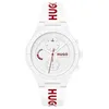 Image de HUGO Montre Analogique Multifunction à Quartz pour Homme Collection #LIT Multi avec Bracelet en Silicone Blanc avec Détails Rouges - 1530406