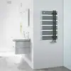 Image de Zehnder Yucca Asym Sèche-serviettes, fonctionnement mixte ou à eau chaude, ZY400148A600000, YAD-090-050