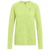Image de Odlo Essential Seamless Crew Neck Haut Manches Longues Femmes Jaune Lemon - Shadow Lime Melange L