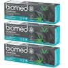 Image de Dentifrice blanchissant Biomed Triple Charcoal 98% naturel | soin des gencives, charbon de bambou | végétalien, sans SLES 100 g - lot de 3