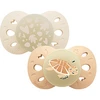 Image de Biolane Lot de 2 Sucettes Anatomiques Nuit Beige Clair et Foncé - 0/6 Mois