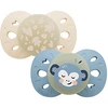 Image de Biolane Lot de 2 Sucettes Anatomiques Nuit Bleu et Beige - 6/18 Mois