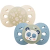 Image de Biolane Lot de 2 Sucettes Anatomiques Nuit Bleu et Beige - 18 Mois +