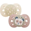 Image de Biolane Lot de 2 Sucettes Anatomiques Nuit Rose et Beige - 18 Mois +