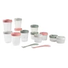 Image de BÉABA Pack Premier Repas 12 Portions Clip + 2 Cuillères 1er ge Silicone - Eucalyptus