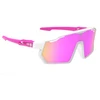 Image de Lunettes vélo AZR Pro Race JR Blanc et Rose Verni / Ecran Rose Multicouche rose