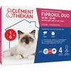 Image de Clément Thékan Anti-Puces et Anti-Tiques pour Chat - Double action : Elimine les parasites & les larves/oeufs - Protège votre animal et son environnement - 4 Pipettes Spot On