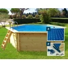 Image de Piscine bois "Hawai" - 4.10 x 1.20 m + Bâche à bulles 180 + Bâche hiver 280 gr/m²