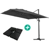 Image de Parasol jardin déporté Alu "Sun 4 " - Rectangle - 3 x 4 m - Noir - Dalles à lester incluses
