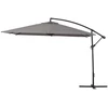 Image de Parasol jardin déporté Alu "Ilios 3" - Carré - 3 x3 m - Gris