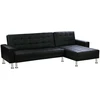 Image de Canapé d'angle convertible et réversible "Theo" - 260 x 82/144 x 81 cm - 4 places - Noir
