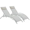 Image de Bain de soleil en aluminium "Beauty" - Phoenix - Ecru - Lot de 2