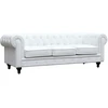 Image de Canapé fixe Chesterfield "Aliza" - 208 x 82 x 70 cm - 3 places - Blanc