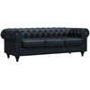 Image de Canapé fixe Chesterfield "Aliza" - 208 x 82 x 70 cm - 3 places - Noir
