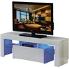 Image de Meuble TV LED "Borda" - 130 x 34 x 45 cm - Blanc laqué