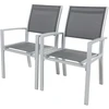 Image de Fauteuil jardin Alu/Textilène "Tropic" - Phoenix - Gris foncé - Lot de 2