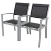 Image de Fauteuil jardin Alu/Textilène "Tropic" - Phoenix - Noir - Lot de 2