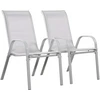 Image de Fauteuil jardin Textilène "Cordoba" - Phoenix - Gris clair - Lot de 2