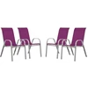 Image de Fauteuil jardin Textilène "Cordoba" - Phoenix - Rose - Lot de 4
