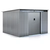 Image de Abri de jardin métal toit plat "Texas" - 6,29 m² - Gris