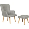 Image de Fauteuil style scandinave en tissu "Odense" - 1 place - Gris clair