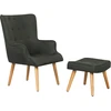 Image de Fauteuil style scandinave tissu "Odense" - 1 place - Gris foncé
