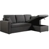 Image de Canapé d'angle convertible/ réversible avec coffre "Alain" - 3 places - Gris