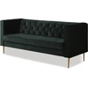 Image de Canapé fixe en velours "Bruce" - 196 x 76 x 82 cm - 3 places - Vert foncé