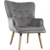 Image de Fauteuil style scandinave velours "Odense" - 73 x 81 x 92.5 cm - 1 place - Gris