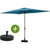 Image de Parasol jardin "Sol 2" - Rectangle - 2 x 3 m - Bleu + Dalles à lester incluses