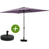 Image de Parasol jardin "Sol 2" - Rectangle - 2 x 3 m - Violet + Dalles à lester incluses