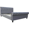Image de Lit Velours "Godefroy" - 140 x 190 cm - Gris