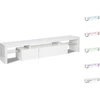 Image de Meuble TV LED laqué "Tina" - 187.5 x 34 x 38 cm - Blanc